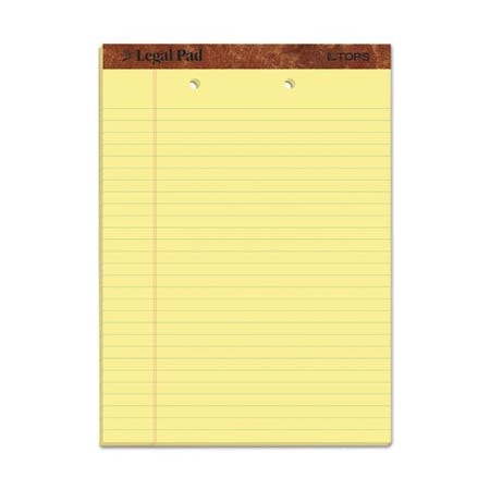 Tops Business Forms TOPS, inTHE LEGAL PADin RULED PADS, WIDE/LEGAL RULE, 8.5 X 11.75, CANARY, 12PK 7531
